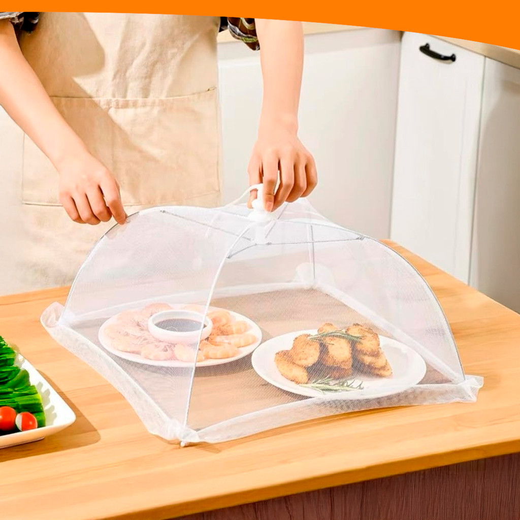 Tela Protetora De Alimentos Branca Dobrável Retrátil Pães Frutas Bolos 36CM em Oferta na Shopee
