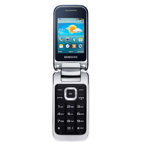 Celular Samsung Metal Flip Dual Chip câmera Idoso Idoso Acessibilidade