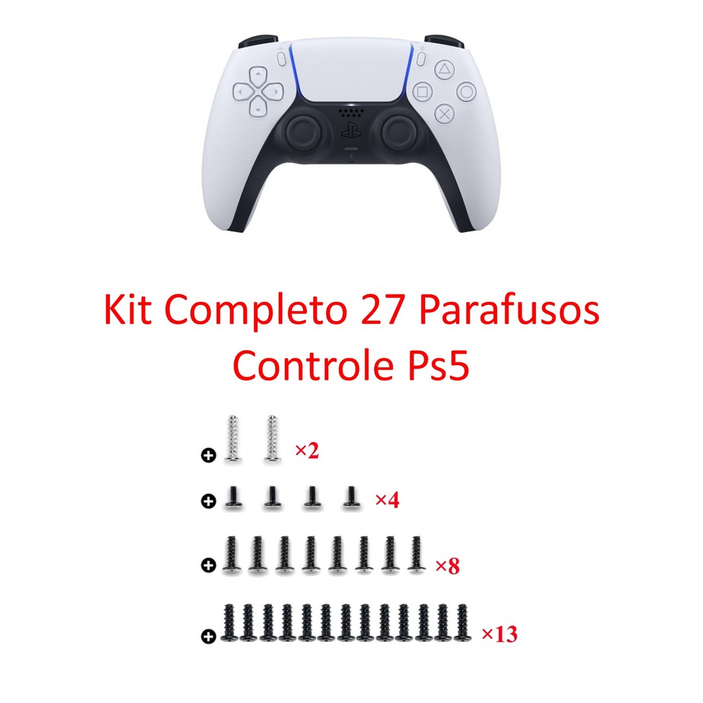 Kit Completo 27 Parafusos Reparo Reposição Para Controle Playstation Ps5 Dualsense