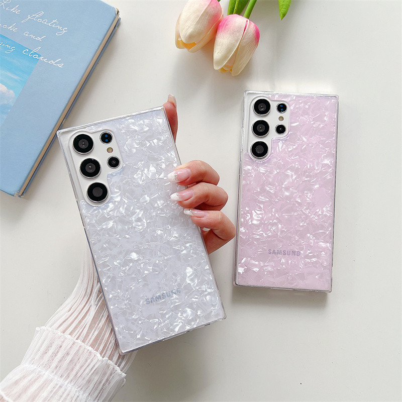 Para Samsung S25 S26 S24 FE A06 A07 A16 A17 A37 A57 A15 A35 A55 S23 S24 Plus Ultra 5G Luxo Sonho Escudo Glitter Mármore 
