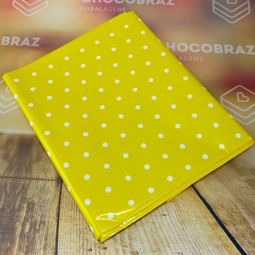 10~50 TOALHAS P/ MESA FESTA POA AMARELO/BRANCO BOPP PEROLA  78X78 INOVE em Oferta na Shopee