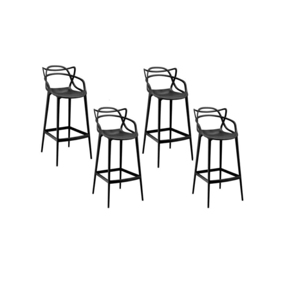 Conjunto C/4 Banqueta Allegra Alta Master Preta Cozinha Americana Balcão Polipropileno em Oferta na Shopee