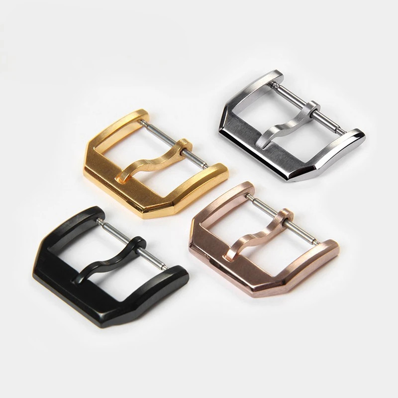 Fivela De Pino De Aço Inoxidável De 18mm Para IWC Grande Piloto Portugieser Relógio De Couro Fecho Prata Rosa Ouro Preto