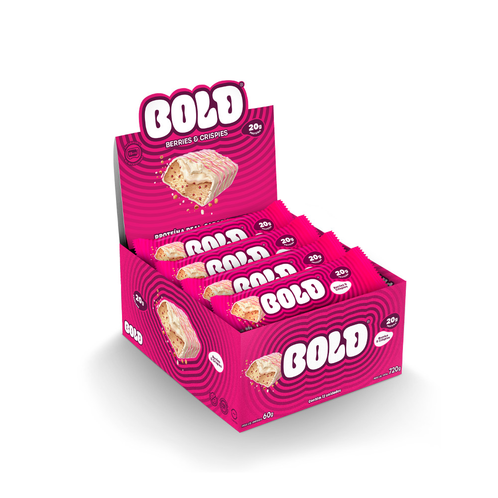 Barra de Proteína BOLD Snacks Berries & Crispies (20g de Proteína) - Caixa com 12 unidades - Food & Beverages