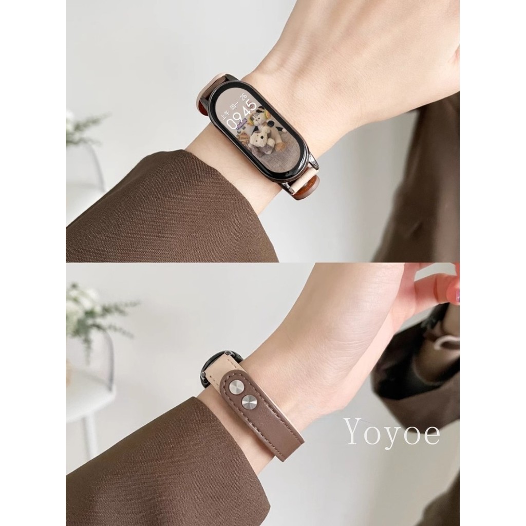 Moda Couro Para Mi Band 10 9 8 7 6 5 4 NFC Cintas Pulseira De Pulso Substituição Acessórios De Relógio