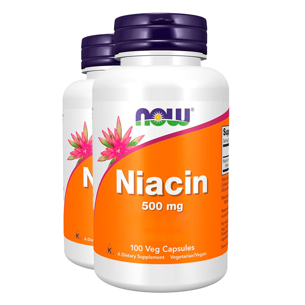 Kit 2x Niacina Vitamina B-3 500mg Now Foods 100 Veg Cáps Importado/Made in Usa - Health