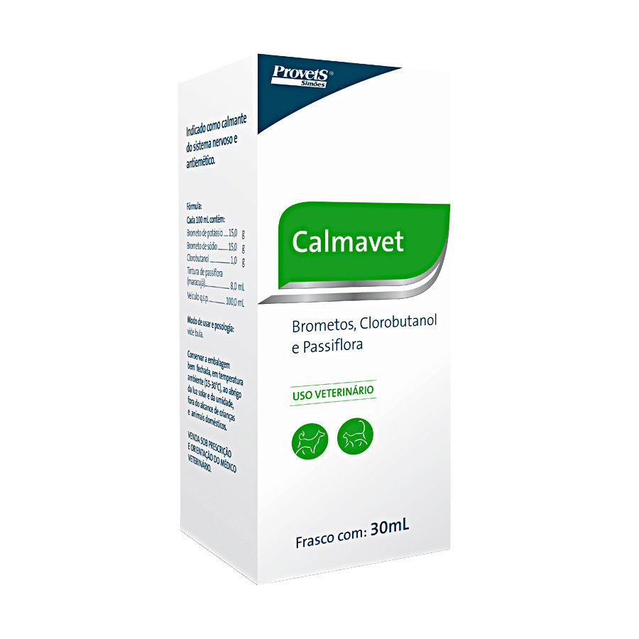 CALMAVET 30ML CALMANTE NATURAL PARA CAES E GATOS ACALMA PET