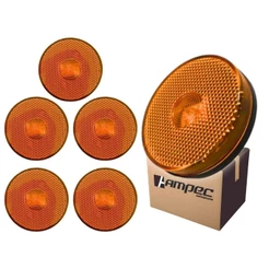 Kit 6 Lanterna Lateral LED Para Carreta Caminhão Trailer Reboque Sem Suporte Amarela P 65mm
