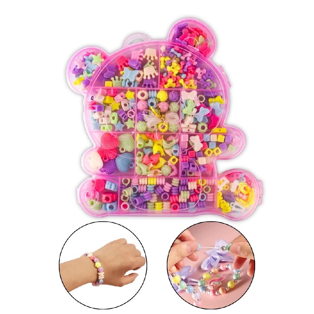Maleta Ursinho Fábrica Biju Infantil Miçanga Colorida Colar Dia das Crianças Presente Meninas Brincadeira em Oferta na Shopee