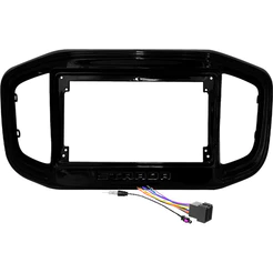 Kit Moldura Painel 9 Pol Strada Fiorino 2021 22 2023 Partner Rapid 2022 2023 2 Din Black Piano Chicote Som Plug Antena