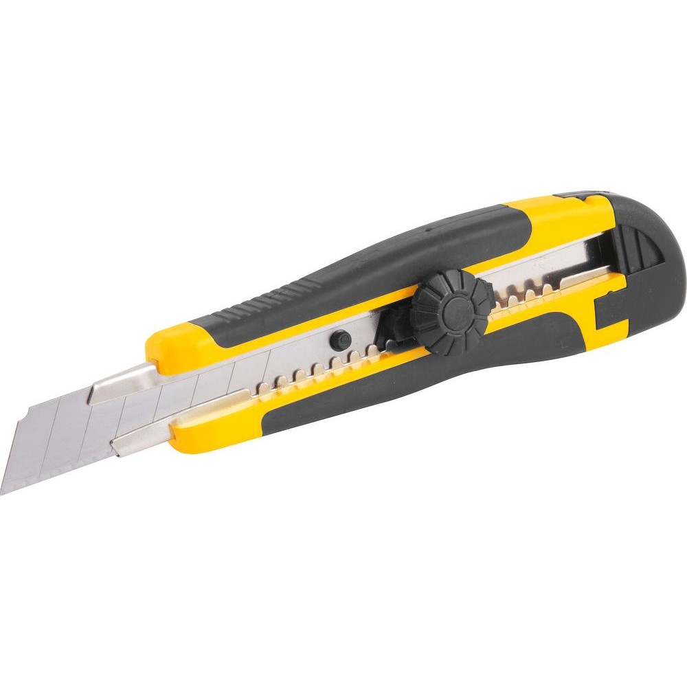 Estilete Largo 18mm Corpo Plástico com Guia Metálica Botão P Vonder