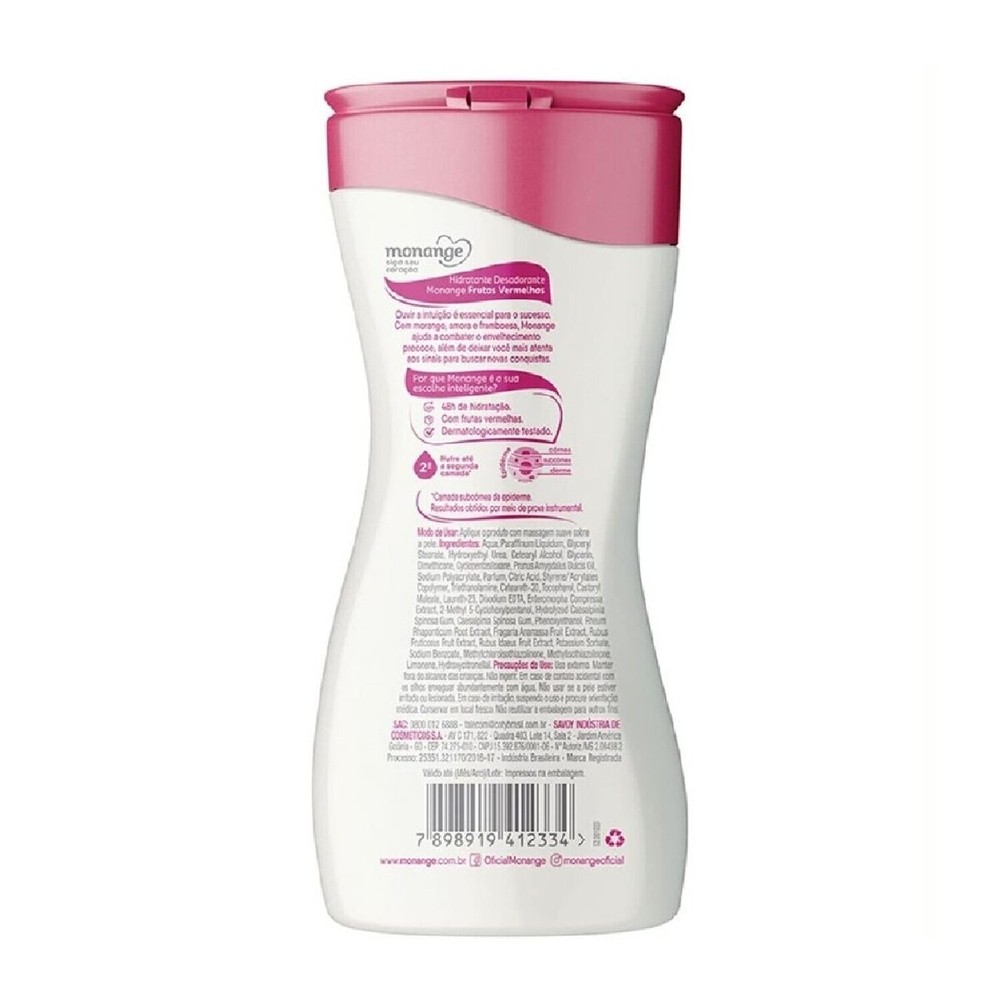 Hidratante Corporal Monange Hidratacao Nutritiva Frutas Vermelhas 200ml — imagem 2 de 2