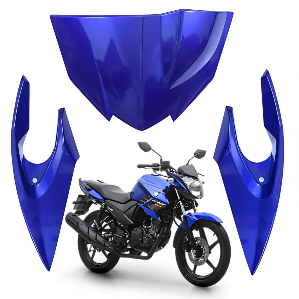 KIT CARENAGEM BANANINHA FAROL SUPERIOR FAZER 150 AZUL 2016 A 2022 PARAMOTOS YAMAHA