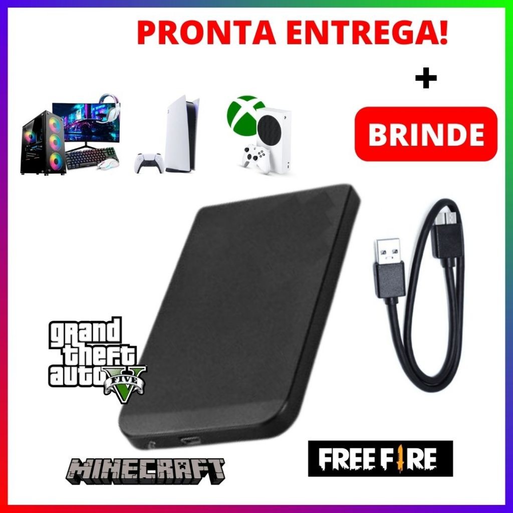 HD Externo 320GB com USB 3.0 Gamer Original +Velocidade Xbox e PS4 Expansão Disco Rígido