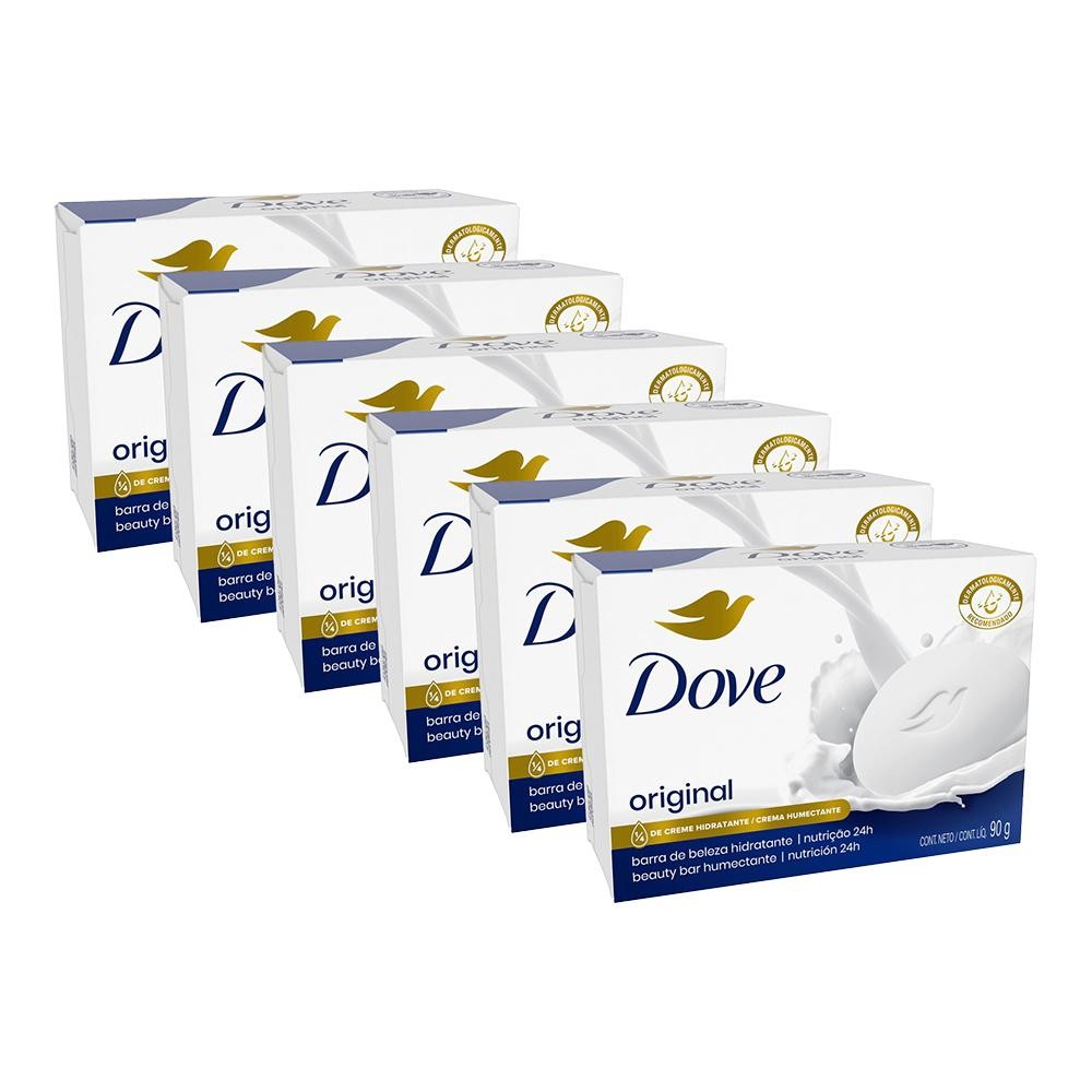 Kit 6 Sabonetes Barra Dove Original 90g - Beauty