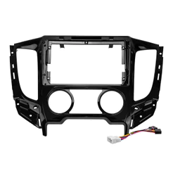 Kit Moldura Painel 9 Pol L200 Triton Ar Analógico 2016 17 18 19 2020 2021 2022 2023 2 Din Black Piano