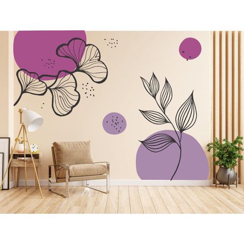 Adesivo Decorativo Parede Boho Floral Minimalista B387 Lilás em Oferta na Shopee