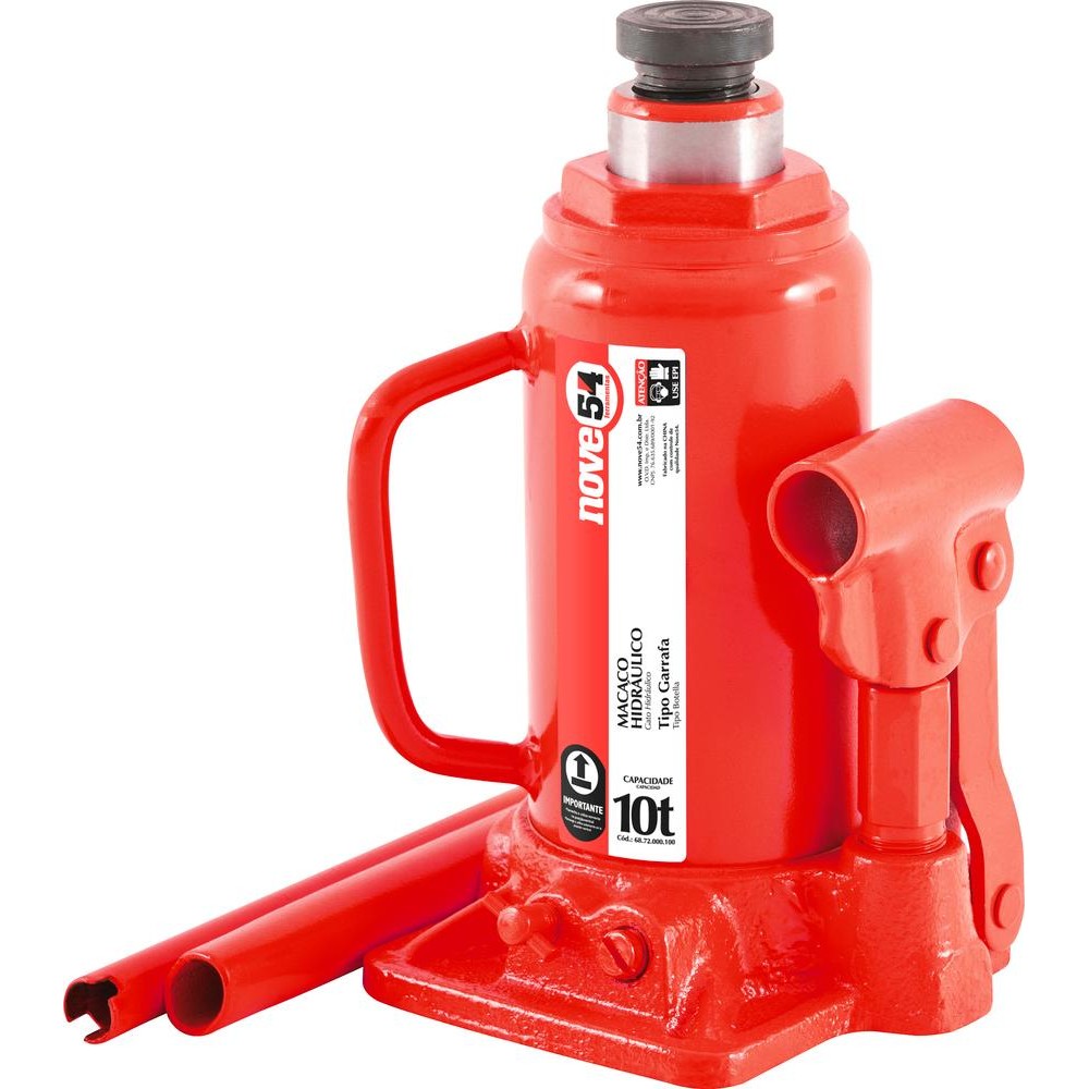 Macaco Hidráulico Garrafa 10 Toneladas 1 Estágio Nove54 em Oferta na Shopee