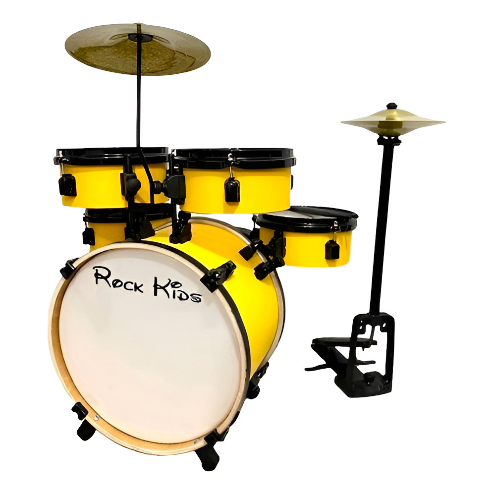 Bateria Infantil Rmv Amarela Com Chimbal Completa