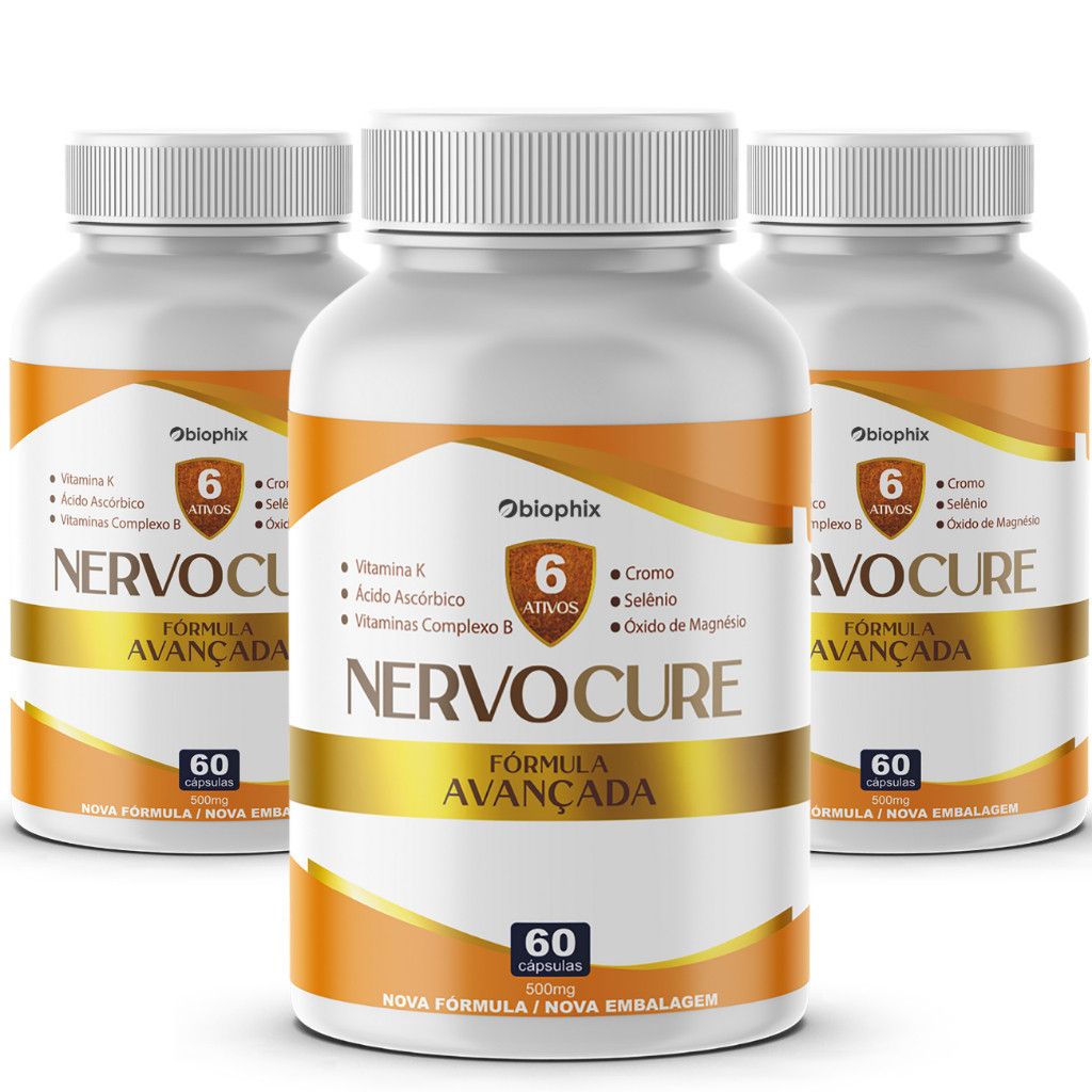 Pague 2 Leve 3 Nervocure Original - 180 Cápsulas - Suplemento Diário Natural - Envio Rápido
