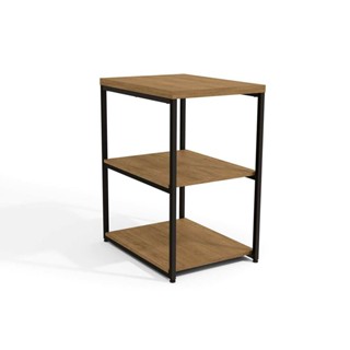 Mesa Lateral p/ Sala Industrial LI004 c/ 3 Prateleiras Freijo/Preto - Kappesberg em Oferta na Shopee
