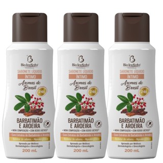 Kit 3 Sabonete Íntimo com Extratos Naturais Barbatimão e Aroeira 200Ml - Bio Intinto em Oferta na Shopee