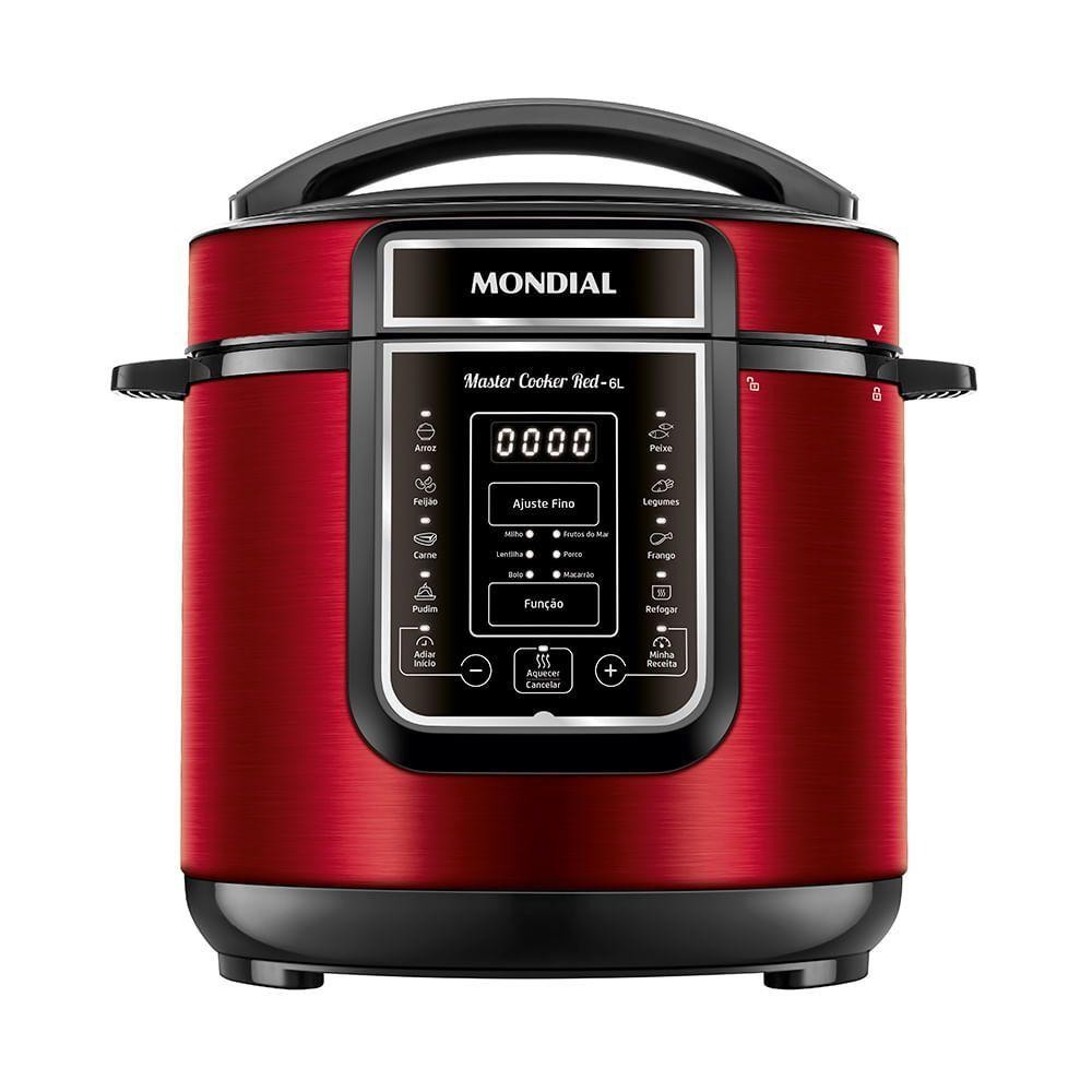 Panela de Pressão Elétrica Digital 6L Mondial Vermelho/Inox PE-60-6L-RI 127V/60HZ em Oferta na Shopee