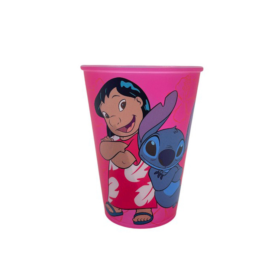 Copo Plástico Stitch Família - Rosa - 280ml - 1 unidade - Plasútil - Rizzo