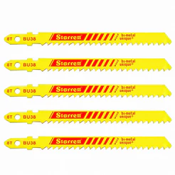 Lâmina Tico-Tico Starrett 75mm para Madeira 8 Dentes 5 Peças Bi-Metal BU38