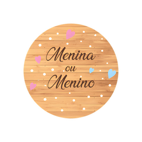 NOVO Painel Festa Infantil Redondo Chá Revelação, Fundo Madeira Clara + Arco, Suporte incluso. Fazemos personalizado com qualquer tema. Confeccionado em Lona fosca, impressão de alta resolução. cenário , p/ Decoração