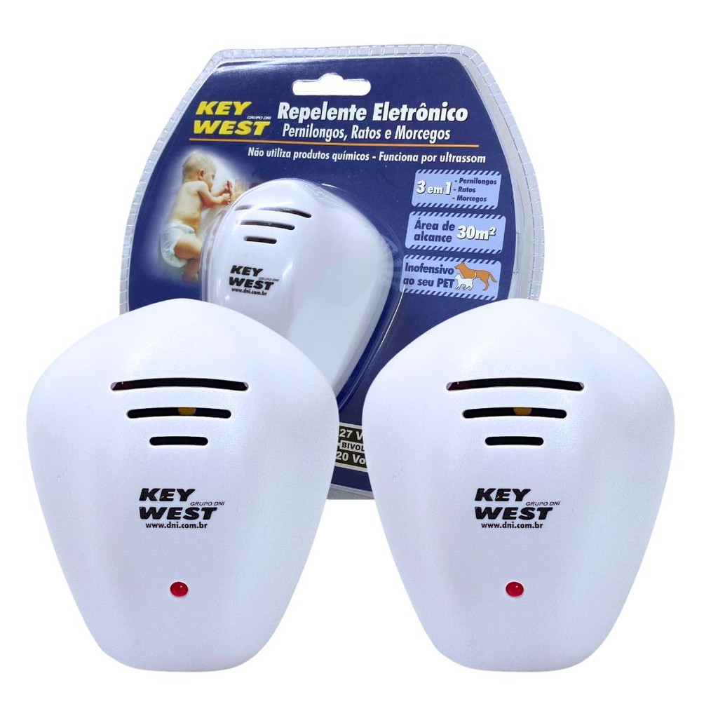 Par Repelente Eletrônico Para Pernilongo Rato Morcego 124V/220V 30m DNI6950 em Oferta na Shopee