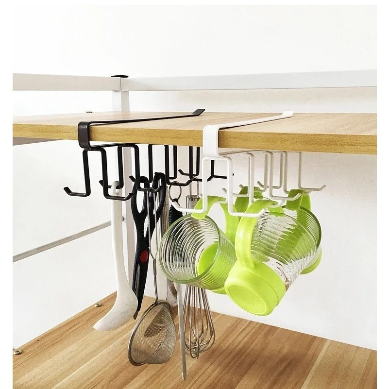 Suporte Organizador Porta Xicaras Duplo Aço Suspenso Encaixe sem furar