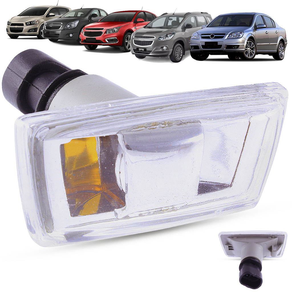 Lanterna Pisca Seta Lateral Lisa + Soquete Chevrolet Vectra Cobalt Spin Cruze Sonic