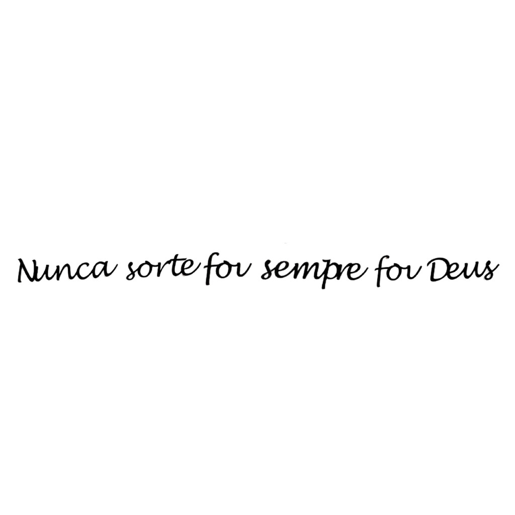 Quadro Decorativo Religioso Frase Nunca foi sorte sempre foi Deus MDF 3mm Preto Fosco
