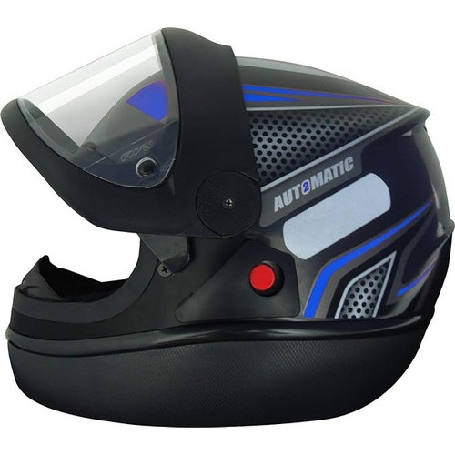Capacete Automático Preto Com Vermelho Modelo San Marino