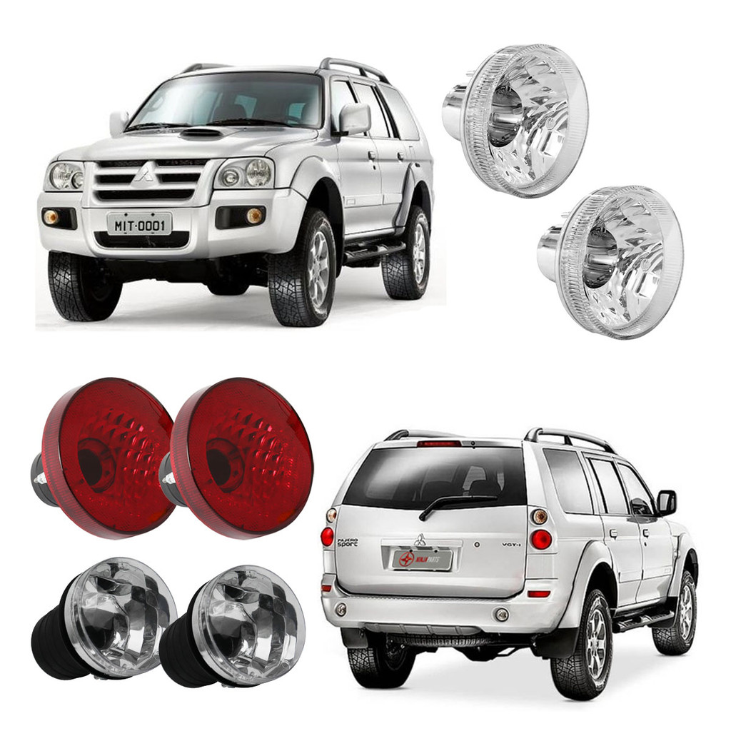 Kit Lanterna Traseira Pajero Sport TR4 2007 08 09 2010 6 Peças Completo