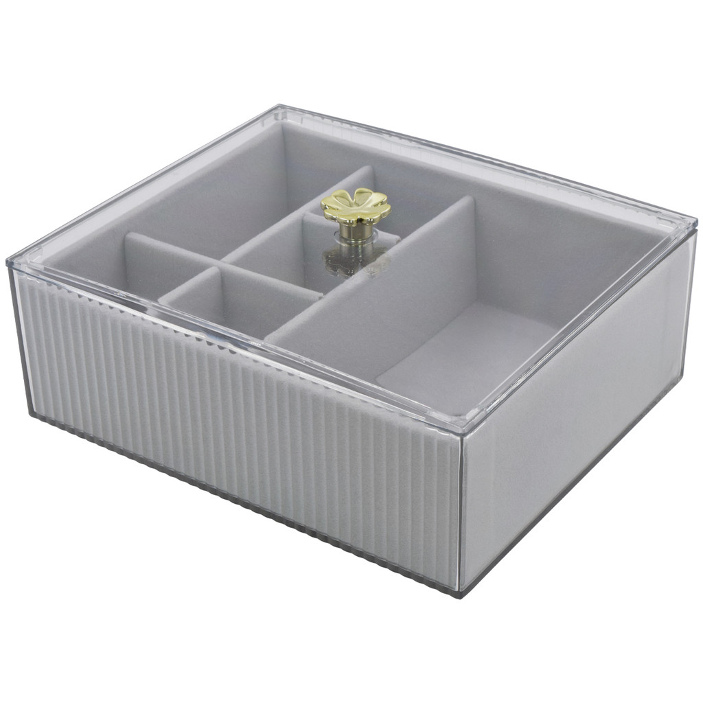 Porta Jóias Portátil Divisória Organizador Feminino Multiuso