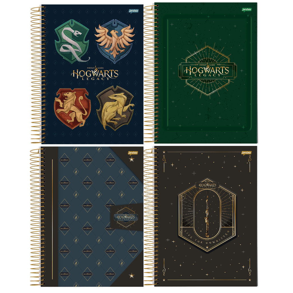 Caderno Universitário 1 Matéria 80 Folhas Hogwarts Legacy – Capa Dura | Harry Potter | Kit com 4 Unidades em Oferta na Shopee