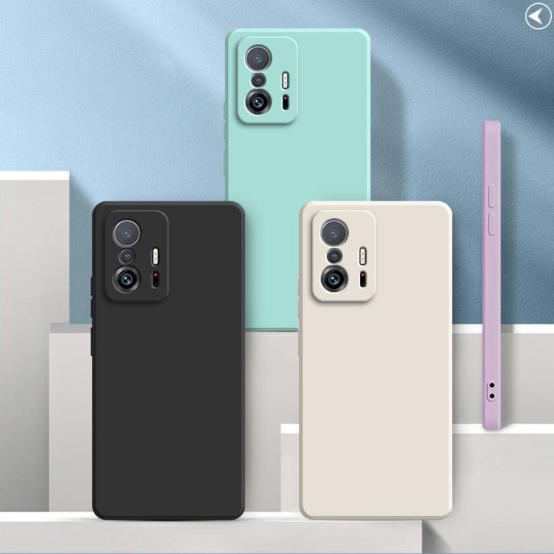 Capinha XiaoMi 11T Pro , Cor Sólida Protetora De silicone anti-Queda De Lisa Simples YT