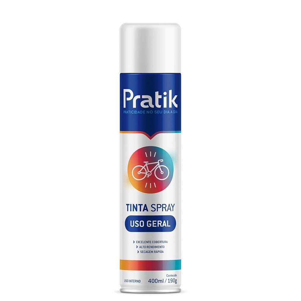 Tinta Spray Pratik Uso Geral Branco Brilhante 400ml - Home & Living