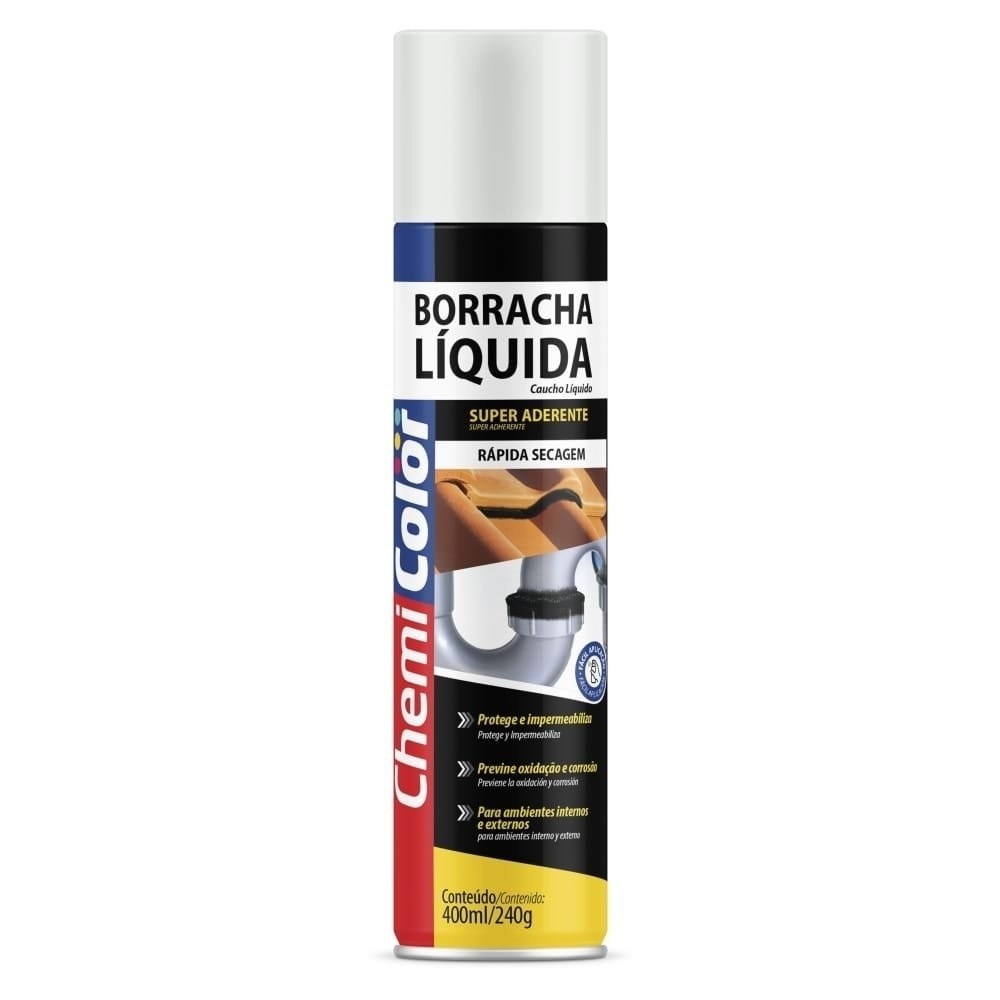 Tinta Spray Chemicolor Borracha Líquida Impermeabilizante Branca 400ml - Home & Living