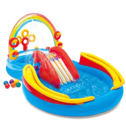 Piscina Infantil Playground Arco Íris 227 Litros Intex Tobogã