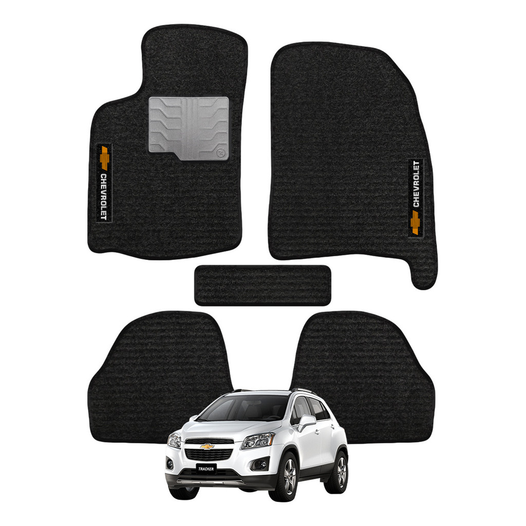 Kit de tapetes 5 peças específico Tracker 2013 / 2019 Carpete Preto