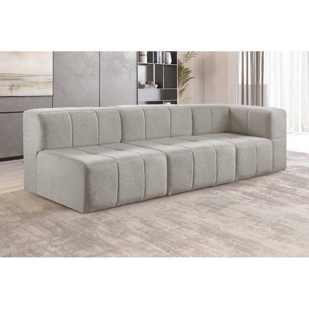 Sofá Modular  3 Lugares Bouclé Cinza - Home & Living