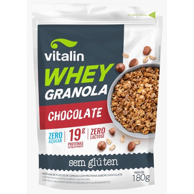 Granola Whey Chocolate 180g - Vitalin em Oferta na Shopee
