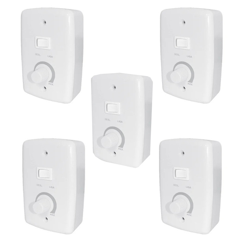 KIT 5 CONTROLE VENTILADOR OSCILANTE BIVOLT COM CAIXA 2 PARA REGULAGEM
