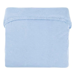 Lençol Com Elástico Para Berço Americano Azul Liso