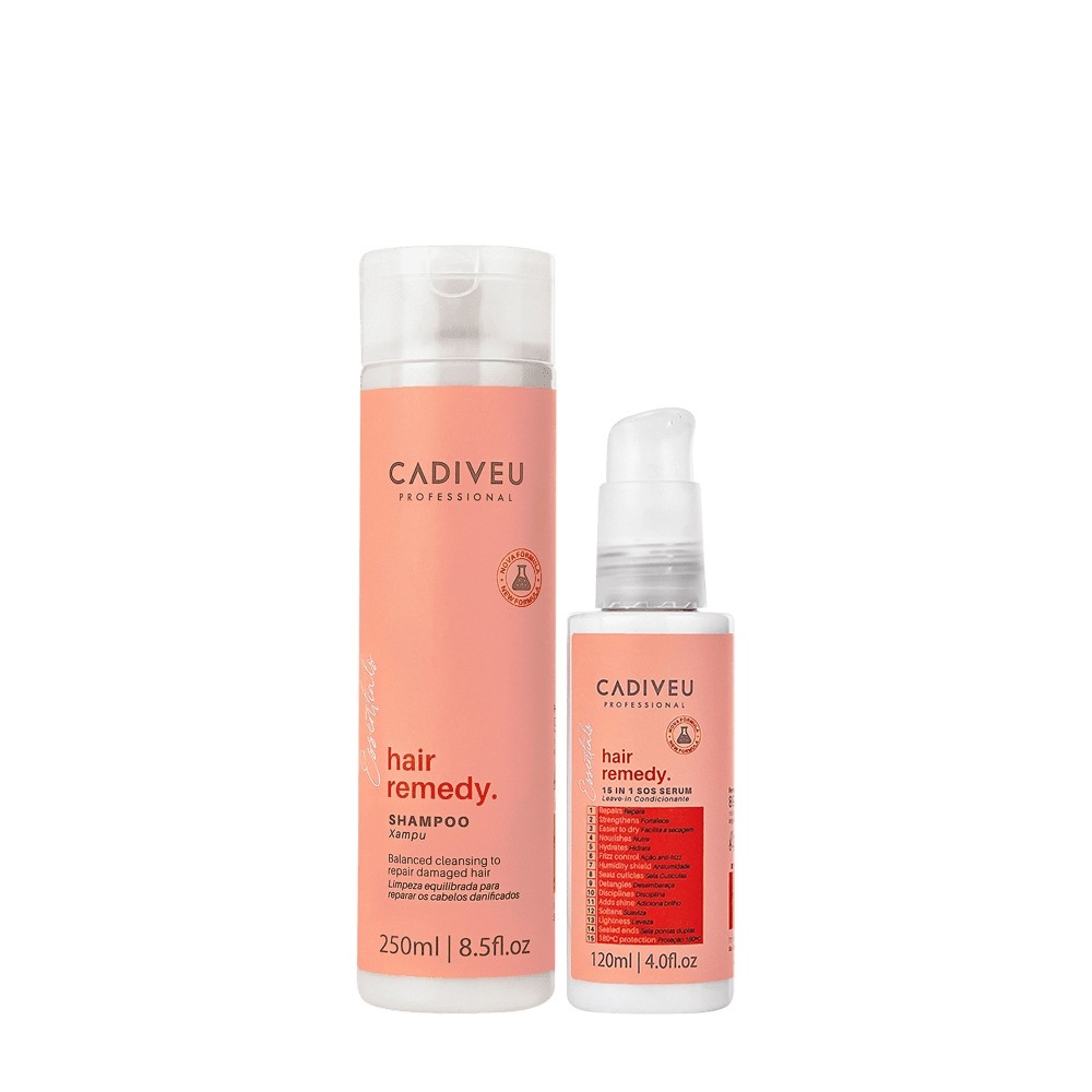 Kit Cadiveu Professional Hair Remedy Shampoo e Leave-in (2 produtos) em Oferta na Shopee