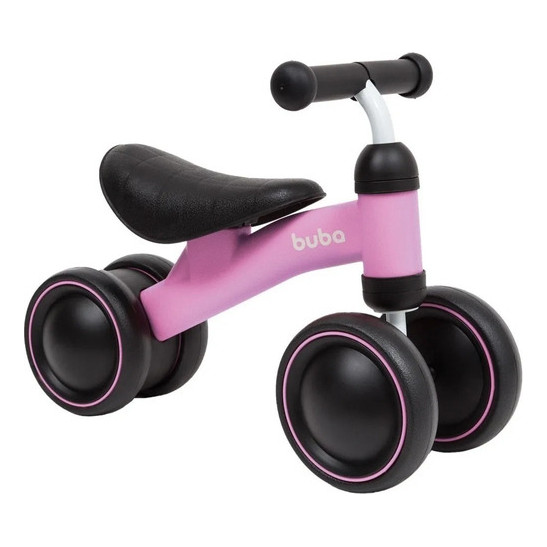 Bicicleta Equilíbrio 4 Roda Buba Infantil Sem Pedal Cor Rosa