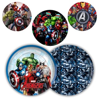 8 PRATO BOLO FESTA  VINGADORES AVENGERS  DE PAPEL 18 CM REGINA em Oferta na Shopee